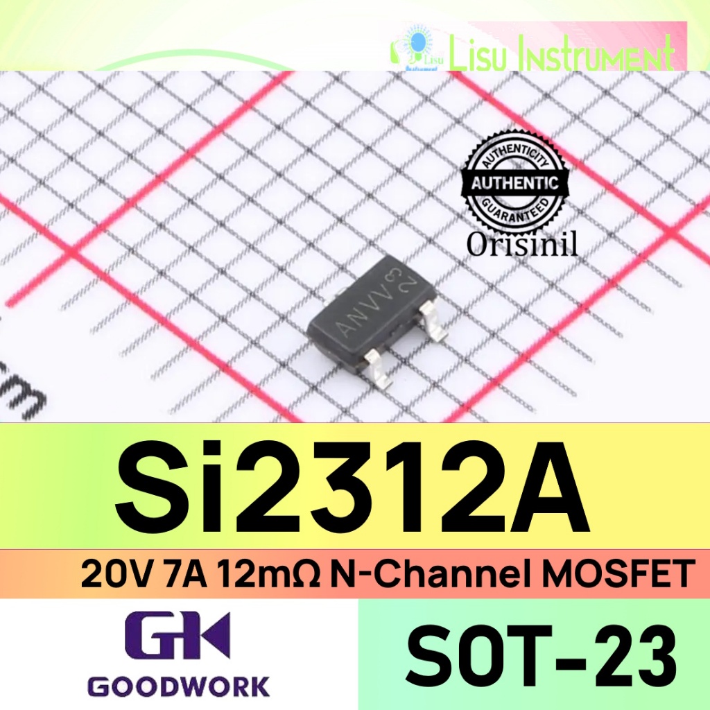 Si2312A 20V 7A Single N-Channel MOSFET ANV 2312 SOT-23 GOODWORK
