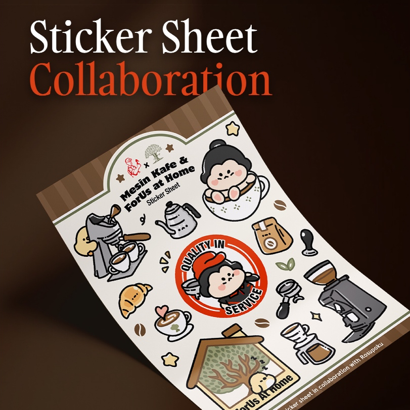MESIN Rosupoku - Cafe Machine x ForUs at Home Sticker Sheet Collab
