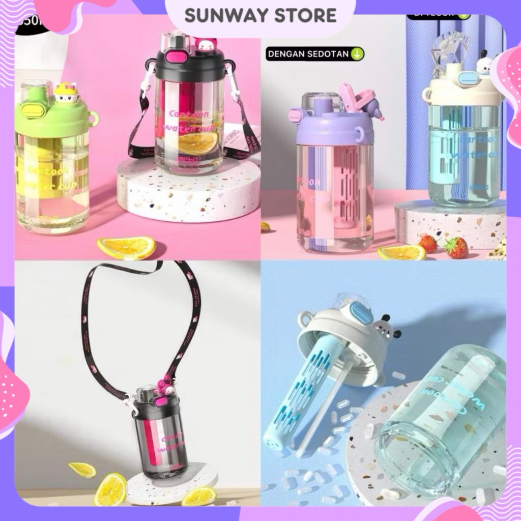 Imebo Infused Drinking Bottle 650ml 2-Way Drinking Bottle ฟรีสายยาว / Character Drinking Bottle 650m
