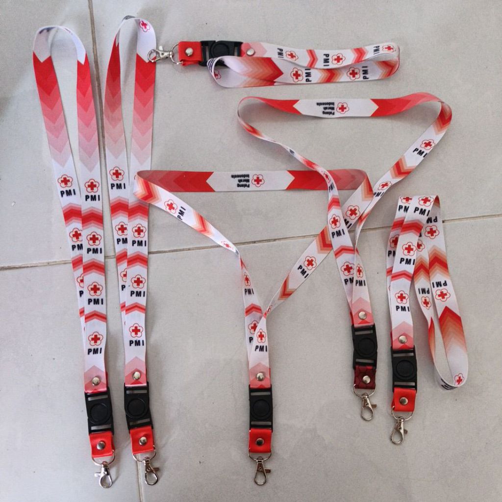 MERAH INDONESIAN RED CROSS PMI STRAP LANYARD DESIGN 27