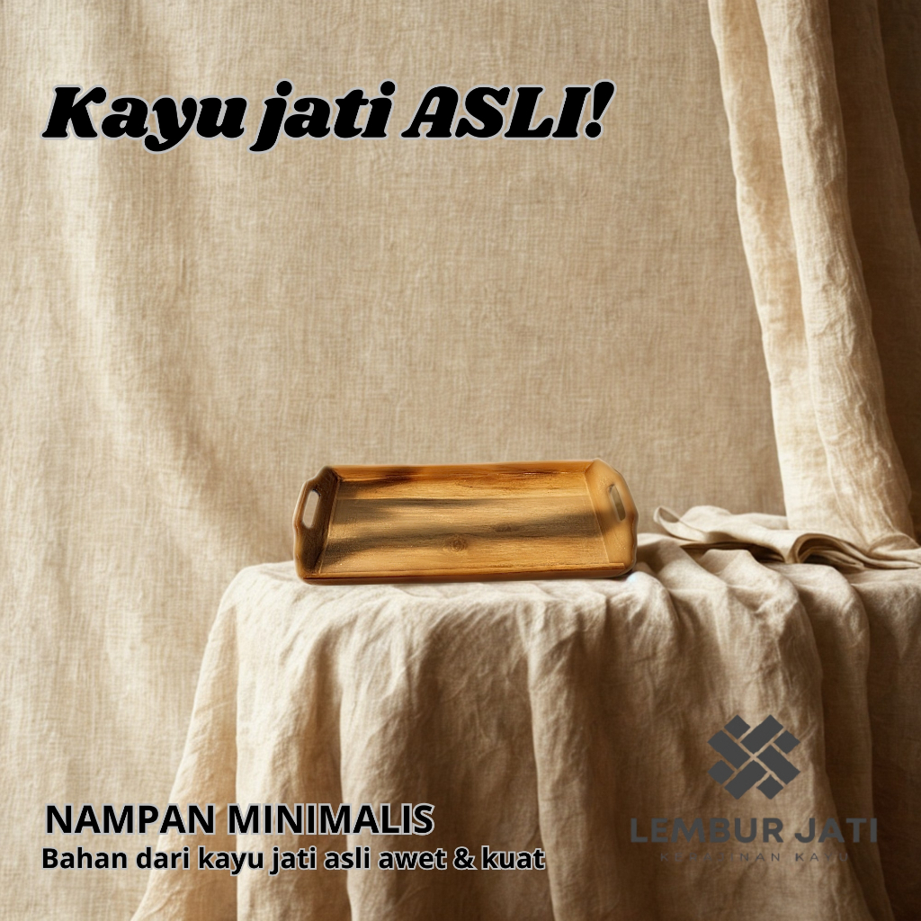 TEAK GLUE WOODEN CRAFTS TRAY / JUMBO TEAK WOOD TRAY ขนาด 50*25