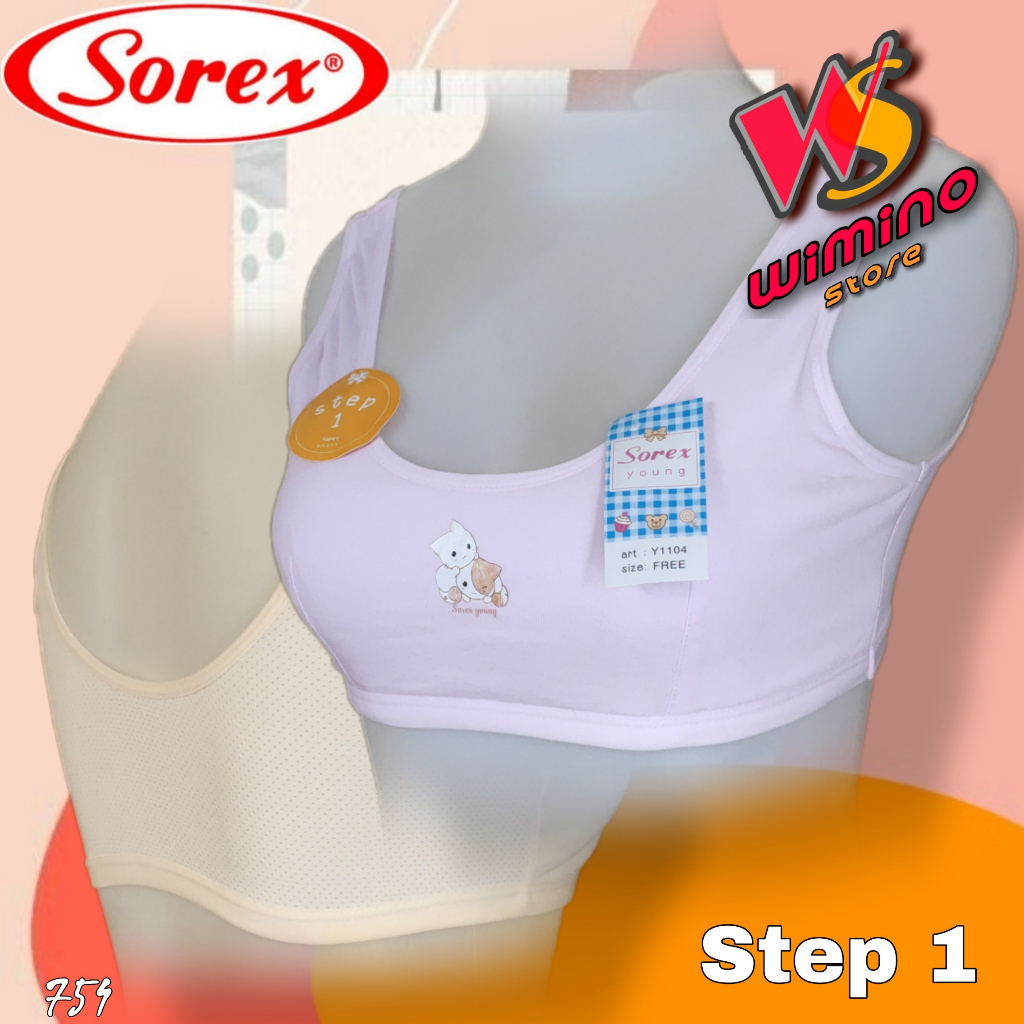 M754 (1 - 3 ชิ้น) Sorex Young Miniset สําหรับวัยรุ่น Step 1 ไม่มีโฟมไม่มีลวด, มินิบราสําหรับเด็กผู้ห