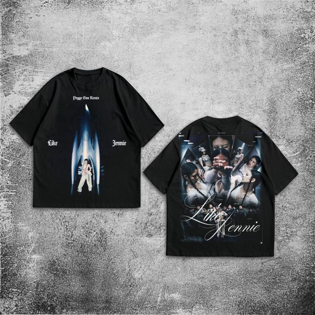 P&B เสื้อยืด Oversize Like Jennie - เสื้อยืด Vintage Jennie Black Pink Oversize Black 20s