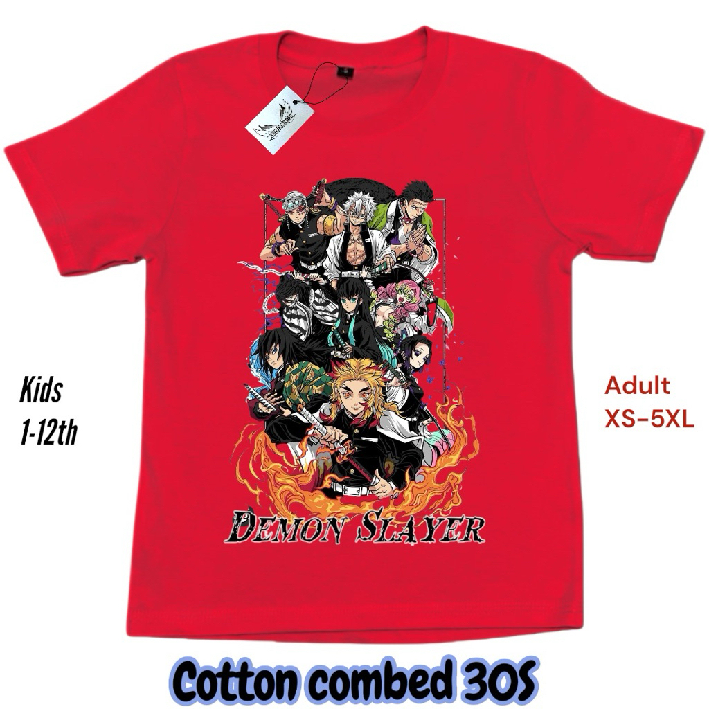 KATUN เสื้อยืดเด็กผ้าคอตตอน 30s อายุ 1-12 ปี งานสกรีนอนิเมะ dmn slayer