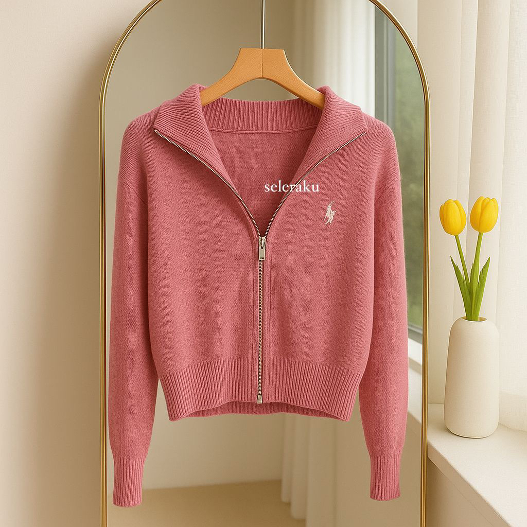 เสื้อคอเต่า Kudha Double Collar Zipper เย็บปักถักร้อย Olop Jacket Outwear ด้านนอกวัยรุ่นผู้ใหญ่