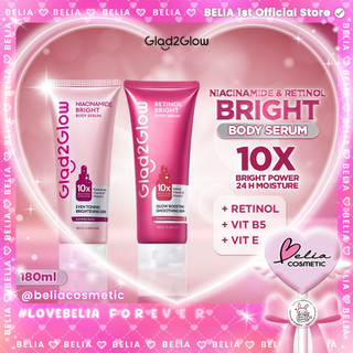 [ BELIA ] GLAD2GLOW Retinol Niacinamide Bright Body Serum 180ml | Glow Boosting | Mencerahkan