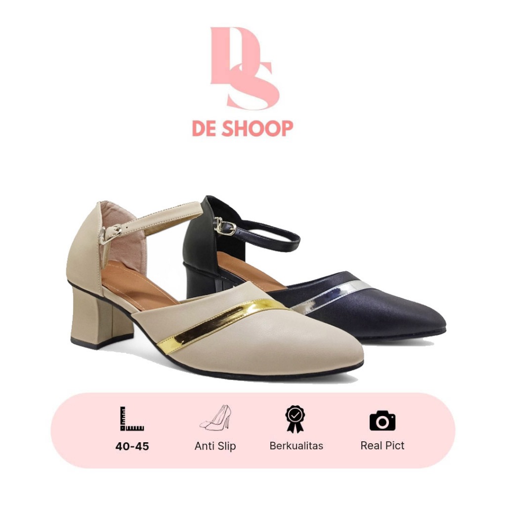 เดสโชป | Bianca Bianca Bianca Bianca | รองเท้าแตะ Mule สําหรับผู้หญิง 5 ซม. ไซส์จัมโบ้ | เบอร์ 40 41