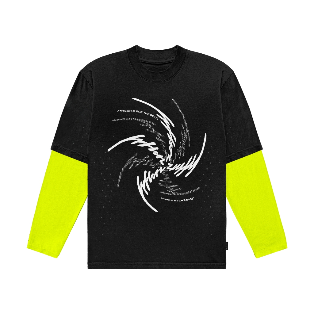 HLWN Running Unisex Long Tee สีดํา - DeLatinos