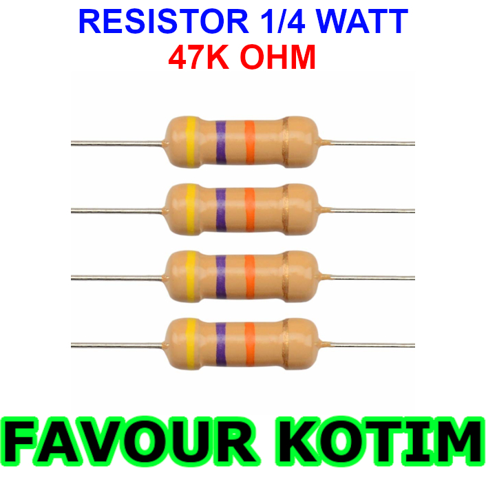 RESISTOR 47K OHM 1/4 WATT 5% R 1/4 W 0.25W 5 PERCENT FVKOTIM
