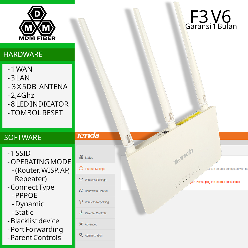 TENDA F3 V6 เราเตอร์ wifi มือสอง