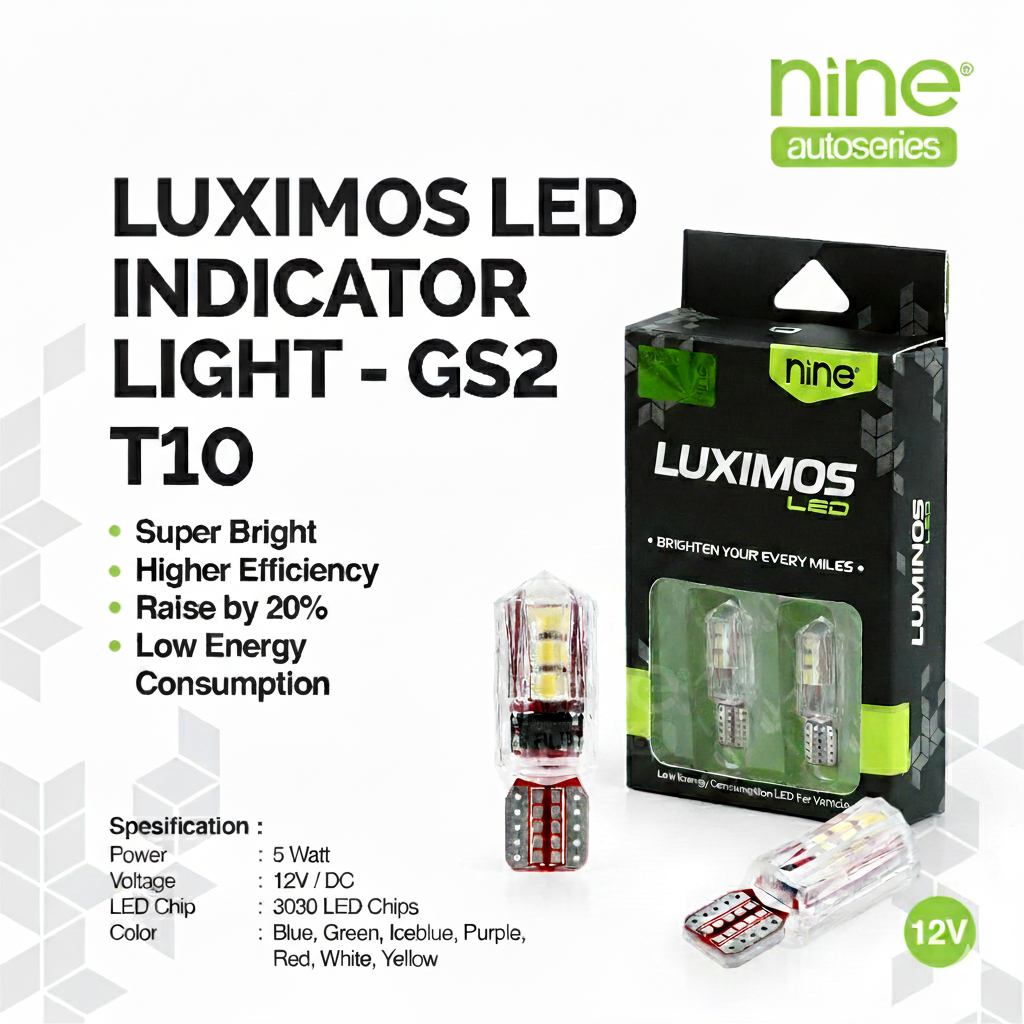 LUXIMOS 5W ไฟเลี้ยวสําหรับรถยนต์และรถจักรยานยนต์ 3030 T10 6 จุด GS2 - NINE SURABAYA