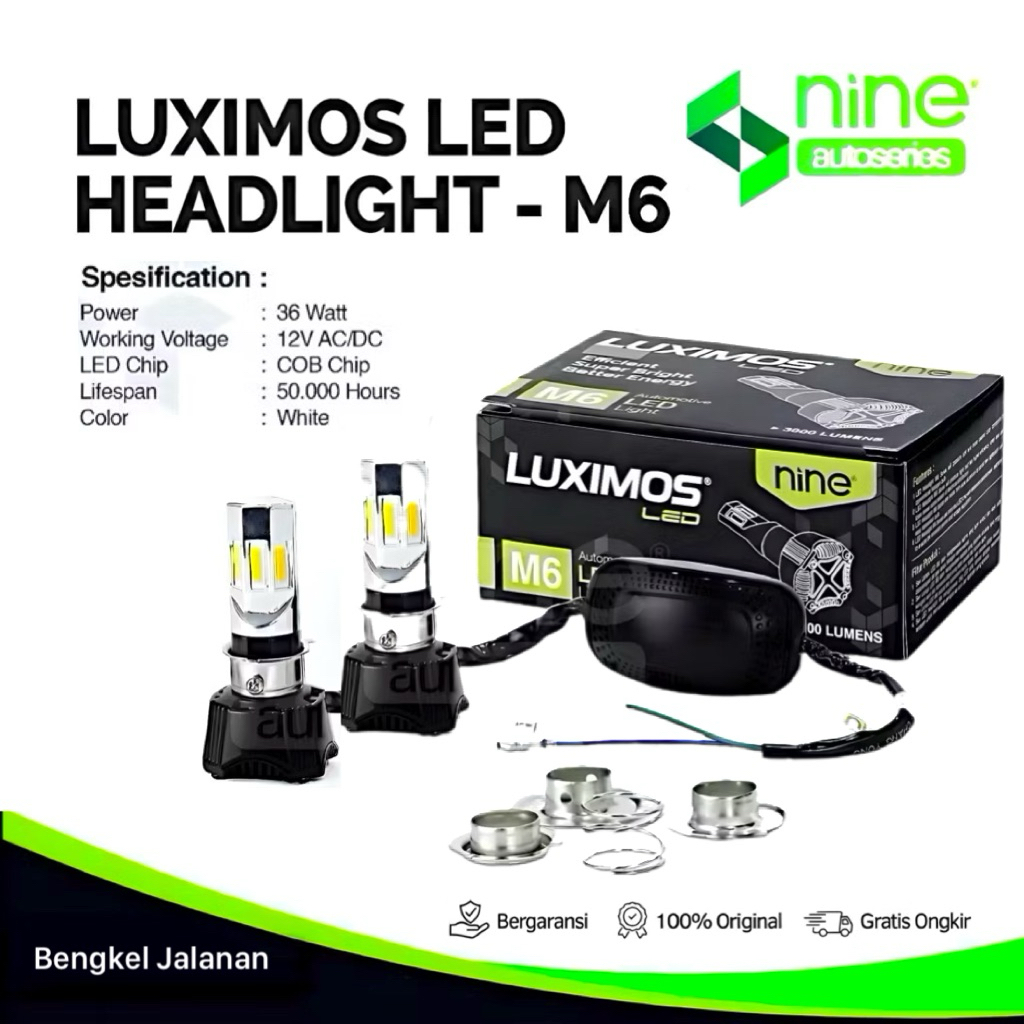 ไฟหน้ารถจักรยานยนต์ Led 6 ด้าน + ซ็อกเก็ตพัดลม H6 H4 H7 Luximos M6 Nine Autoseries