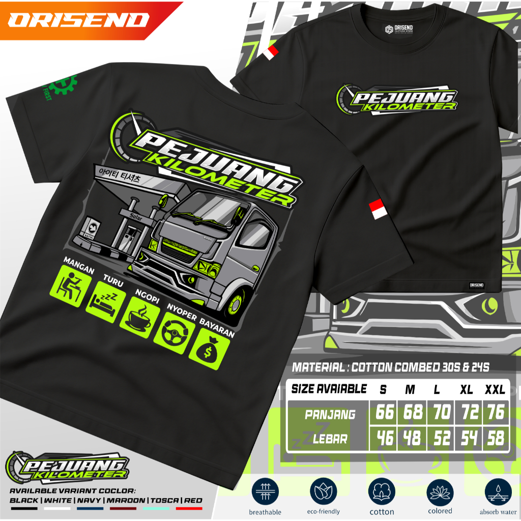 Orisend Canter Mania Truck driver T-Shirt "PERMAINING PEJUANG" | เสื้อคนขับพร้อมคําเท่ | หวีผ้าฝ้าย 