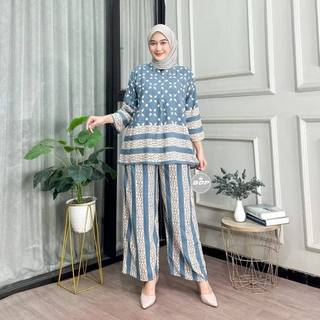 Dianputri - One set Wanita Rayon Busui Resleting Depan | Setelan Wanita Kekinian | Stelan wanita Terbaru