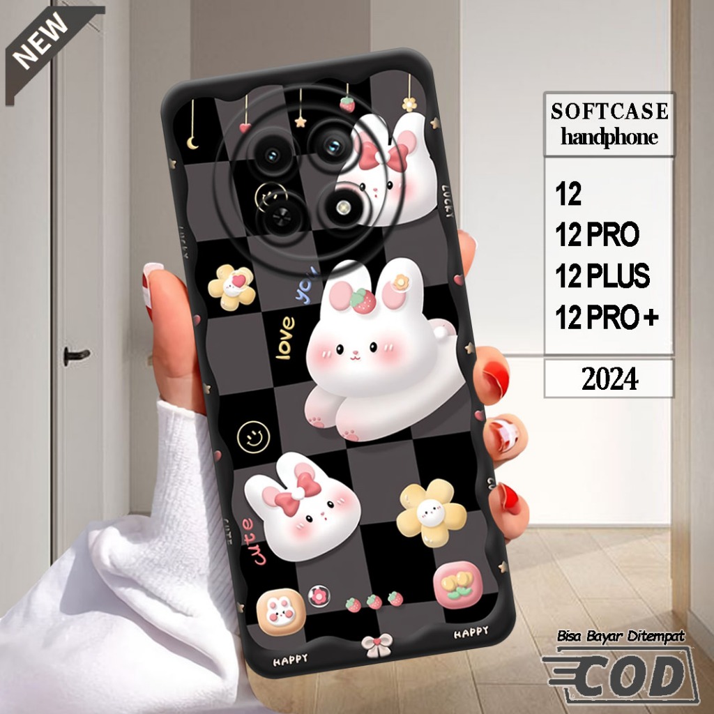 เคส realme 12, Realme 12 Pro, Realme 12 Plus, Realme 12 Pro Plus - วัสดุซิลิโคนยืดหยุ่นสีดําใส