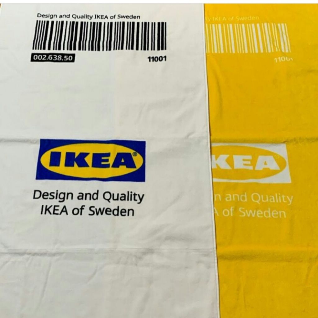 Barcode motif ผ้าเช็ดตัวรุ่นพิเศษ 70x140 ซม.Original lkea WHITE