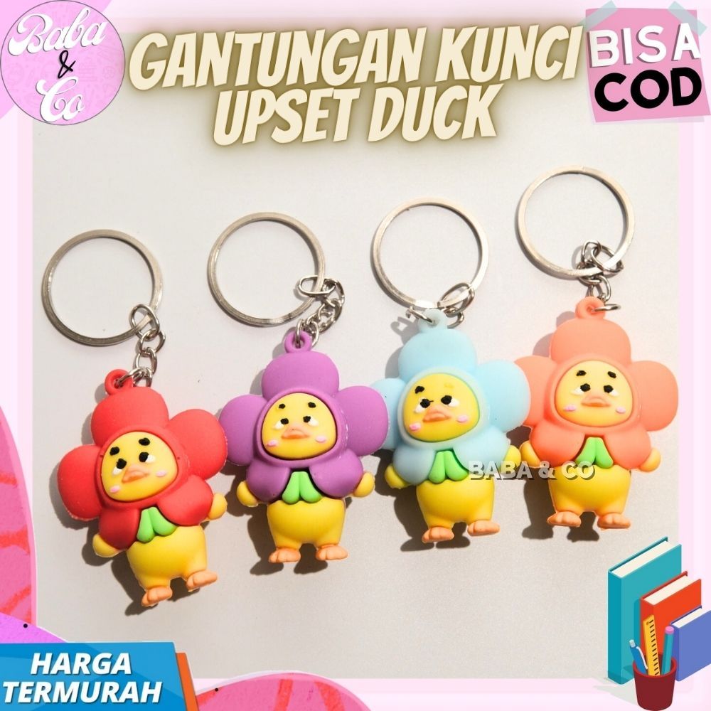 GANTUNGAN UPSET DUCK KEYCHAIN RUBBER UPSET DUCK KEYCHAIN CUTE DUCK UPSET KEYCHAIN