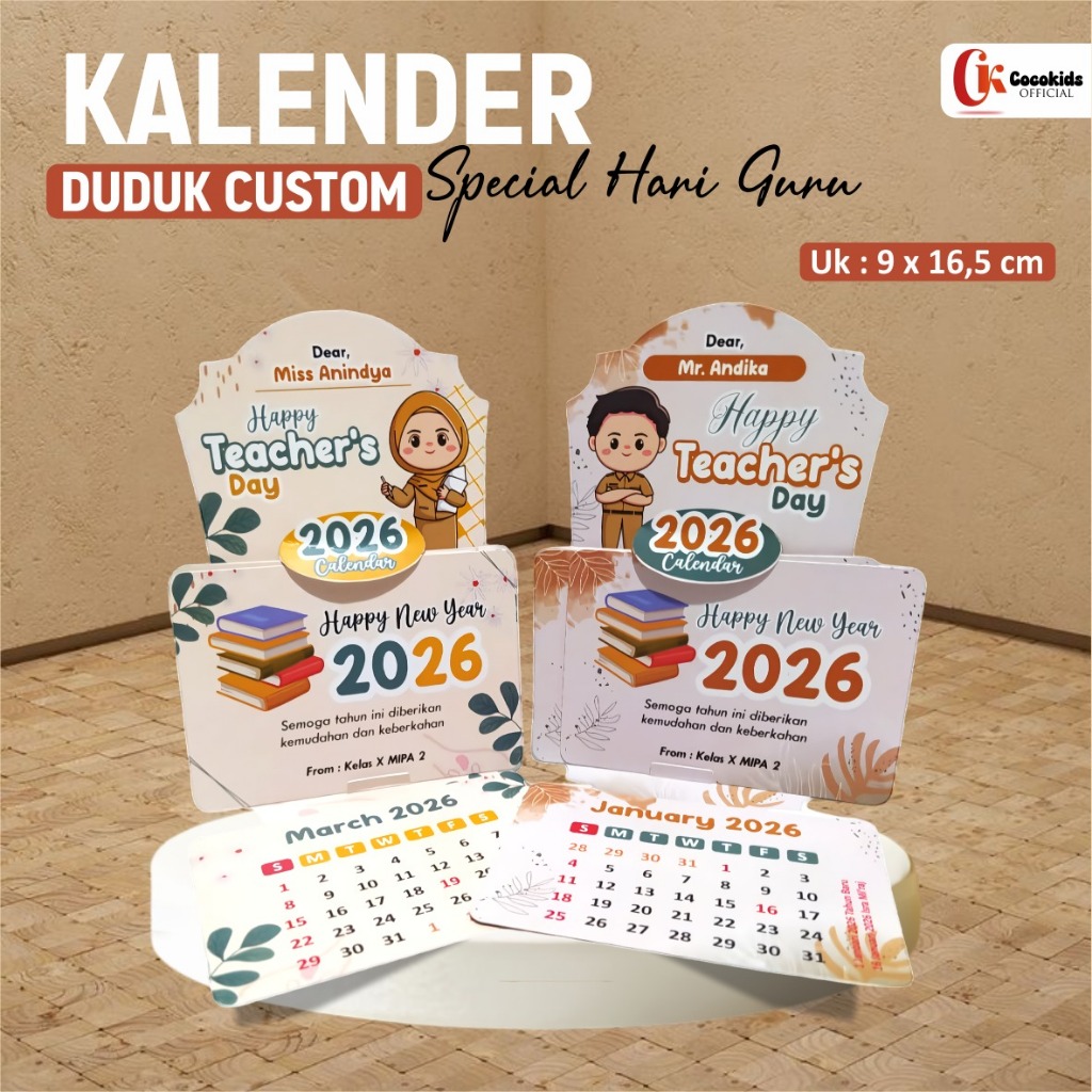 CUSTOM CALENDAR 2026 - MINI SITTING CALENDAR พิเศษสําหรับวันชาเชร์ - SUITABLE สําหรับของขวัญ/SOUVENI