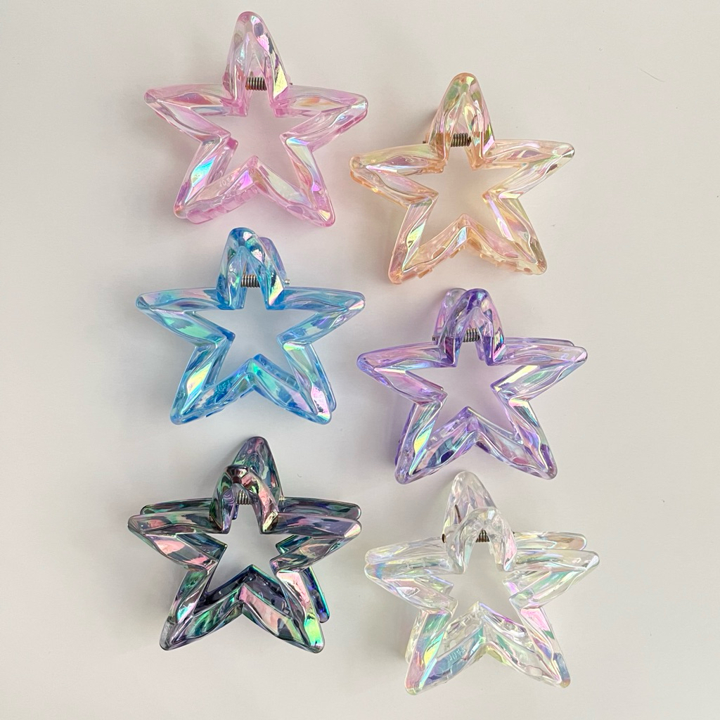 [7CM] STAR HAIR CLAW HOLOGRAM STAR HAIR CLIP STAR HAIR CLIP