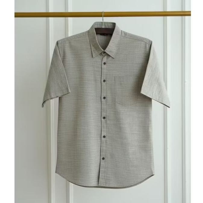 KEMEJA Plain Oxford Shirt เสื้อเชิ้ตแขนสั้นผู้ชาย