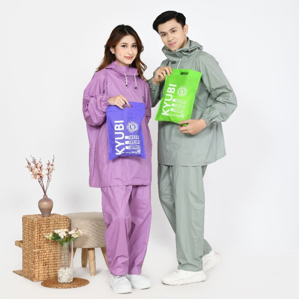 HOODIE RAINCOAT สําหรับผู้ชายและผู้หญิง, THICK, FLEXIBLE, ELASTIC, PVC, RUBBER MATERIAL
