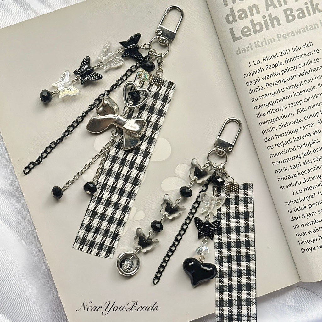 GANTUNGAN HP NYB Chess Ribbon Bead Bag Hanger Series | พวงกุญแจลูกปัด | ที่วางโทรศัพท์มือถือลูกปัด |