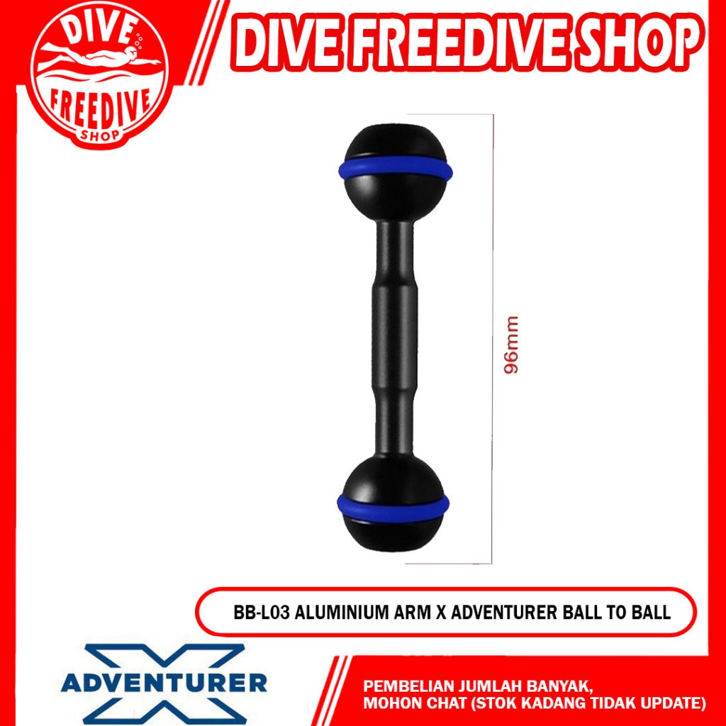 BB-L03 Stick อลูมิเนียม X Adventurer Ball to Ball ถาดขยายกล้อง 9.6 ซม.กล้องดําน้ําอุปกรณ์เสริมดําน้ํ