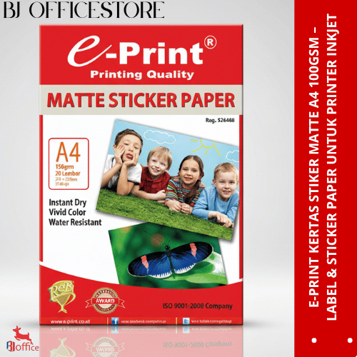 E-Print A4 Matte Sticker Paper 100gsm – Label & Sticker Paper for Inkjet Printer