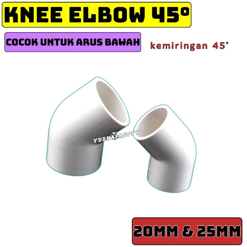 45 DEGREE KNEE ELBOW สําหรับ 20 25 มม. AQUARIUM PIPE