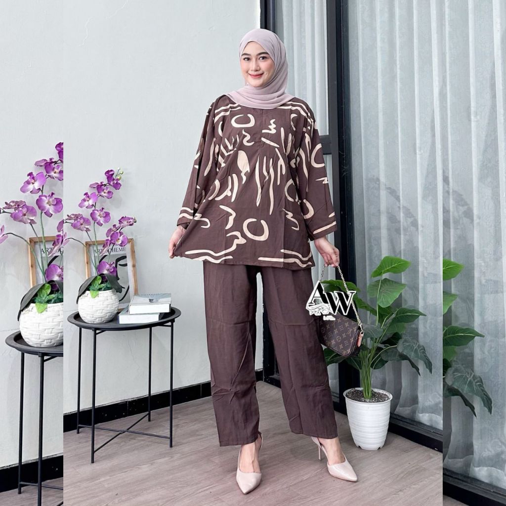 Coco One Set for Women, One Set Rayon Tiedye Jumbo, Ld 120, Cartoon Batik motif, Nursing by Kaftan S