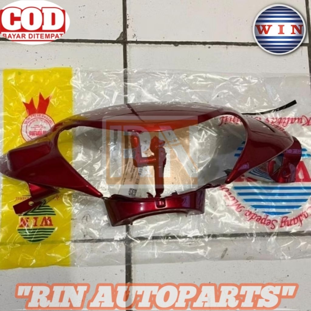 MERAH MIO SMILE 28D HEADLIGHT COVER, MAROON RED, แบรนด์ WIN ดั้งเดิม