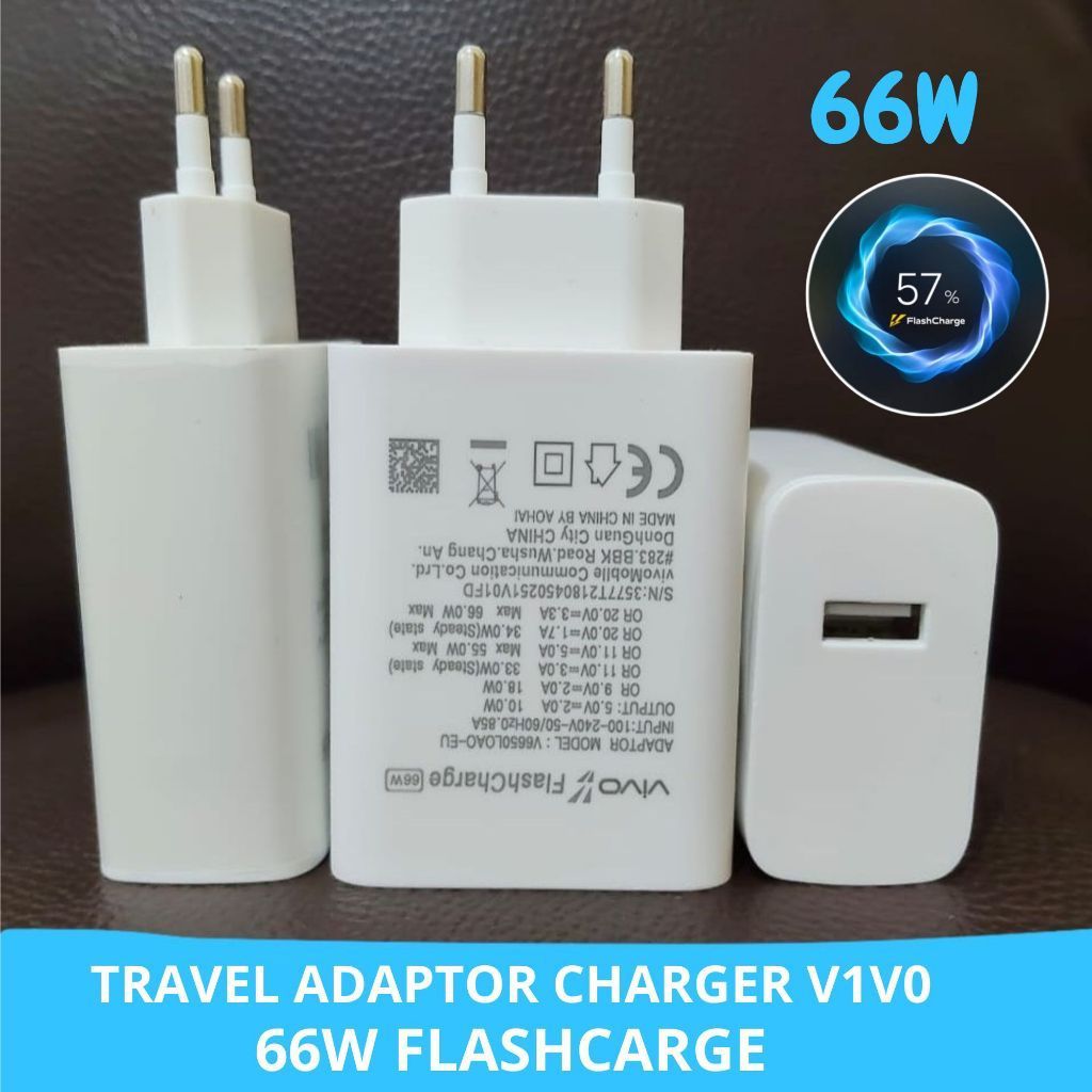 Travel adapter Charger Vivo 66W Flash Charger / หัวชาร์จ vivo V23 V21 V27 T1 5G ฯลฯ