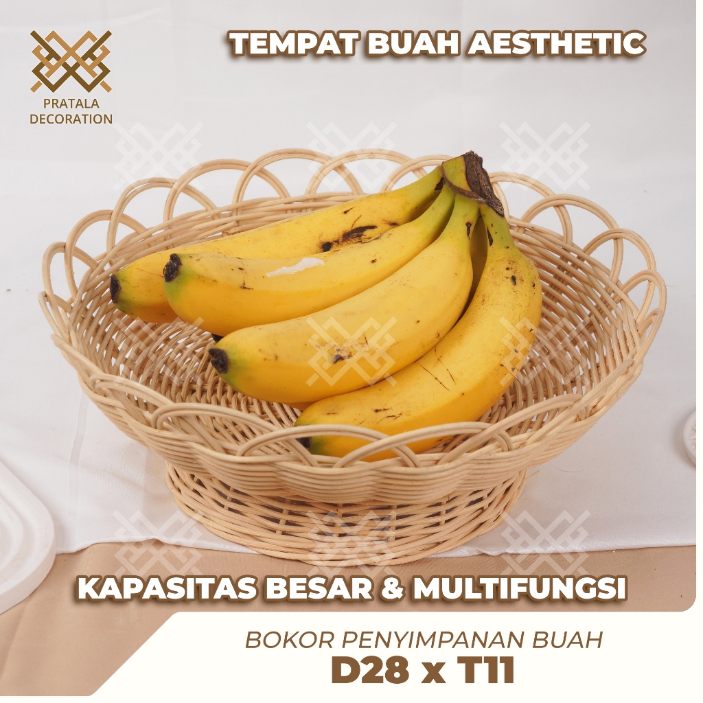 PRATALA ผลไม้ RATTAN ตะกร้าผลไม้แสดง PLACE KITCHEN TABLE AESTHETIC MULTIFUNCTIONAL D28 X T11