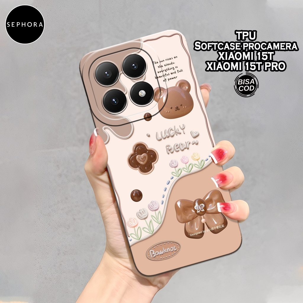 เคส HP ล่าสุด Xiaomi 15T/15T Pro 2025 - เคสแฟชั่นหมีน่ารัก - Xiaomi 15T/15T Pro Softcase - เคสกล้อง 