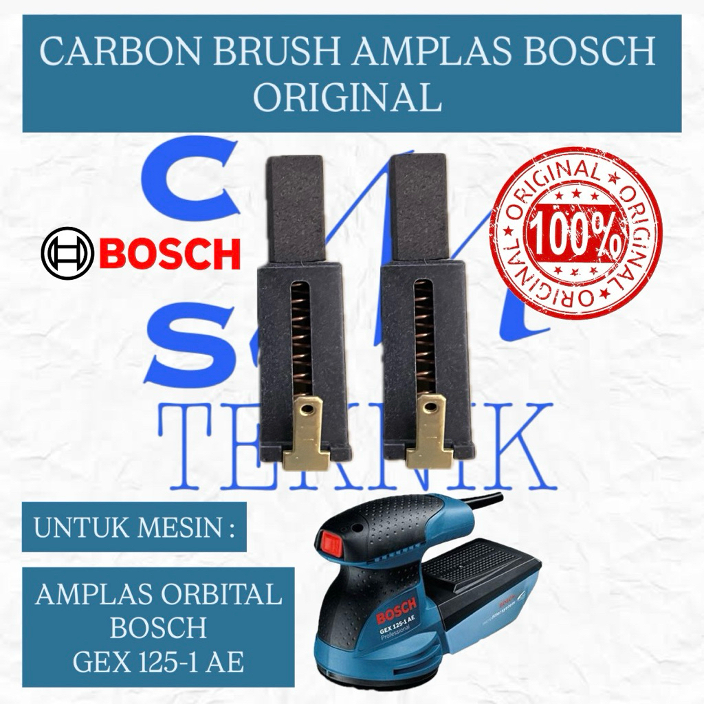 MESIN CARBON BRUSH CHARCOAL SANDING MACHINE BOSCH GEX125-1AE (ORIGINAL) ARENG BOSCH GEX125-1AE SANDI