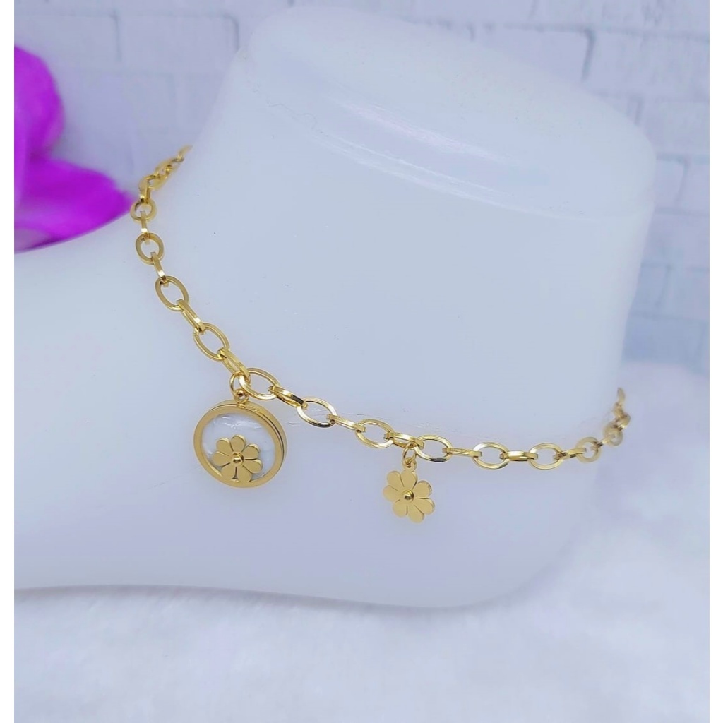 สร้อยข้อมือและกําไลข้อเท้าไททาเนียมเครื่องประดับสตรีป้องกันสนิม 5167