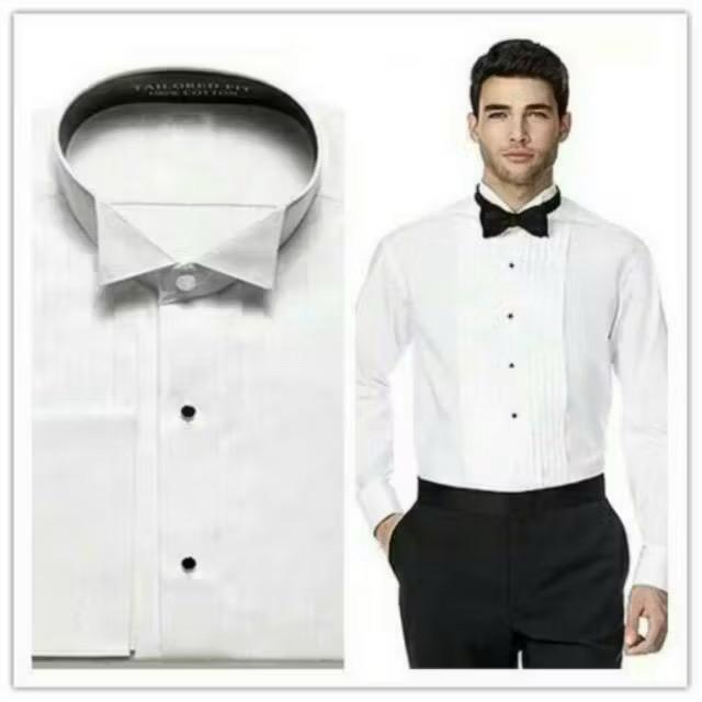 KEMEJA Wing Tip Collar Shirt Cufflink Sleeve Tuxedo Shirt | กี้กี้กี้กี้กี้