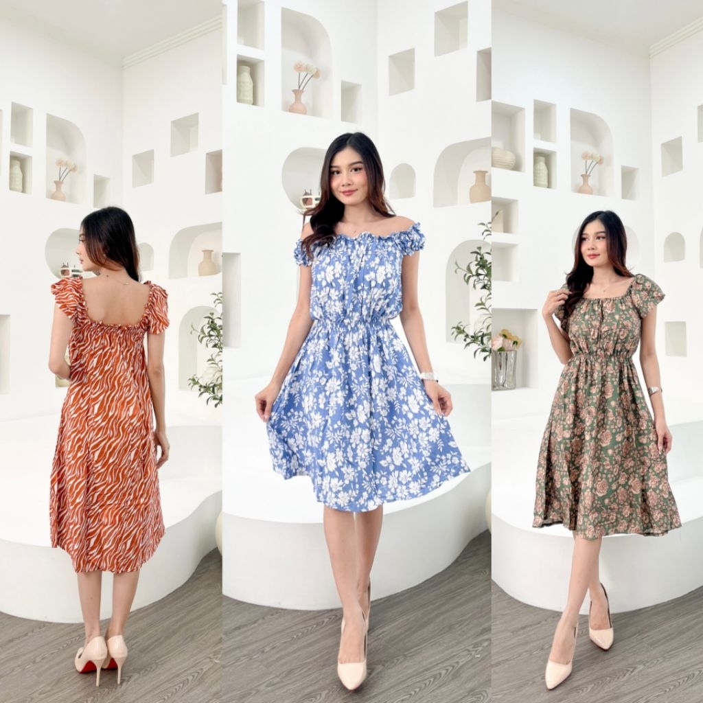 CAMELIA DRESS - เดรสมิดิ - เดรสลาย