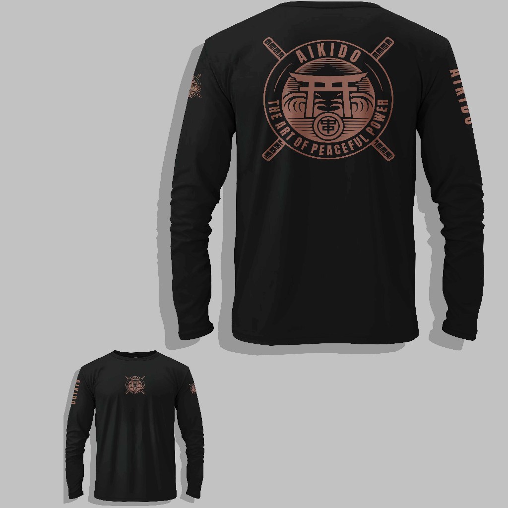 เสื้อยืด Aikido Distro - แขนยาว The Art Of Peaceful Power | เสื้อยืดศิลปะการต่อสู้ Aikido