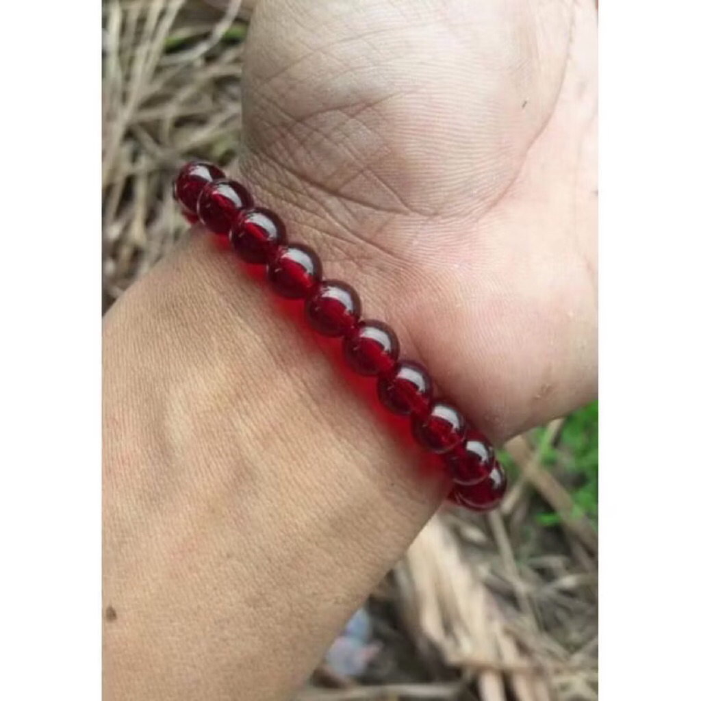 MERAH SIEM RED ROUND BRACELET DIM 8 MM