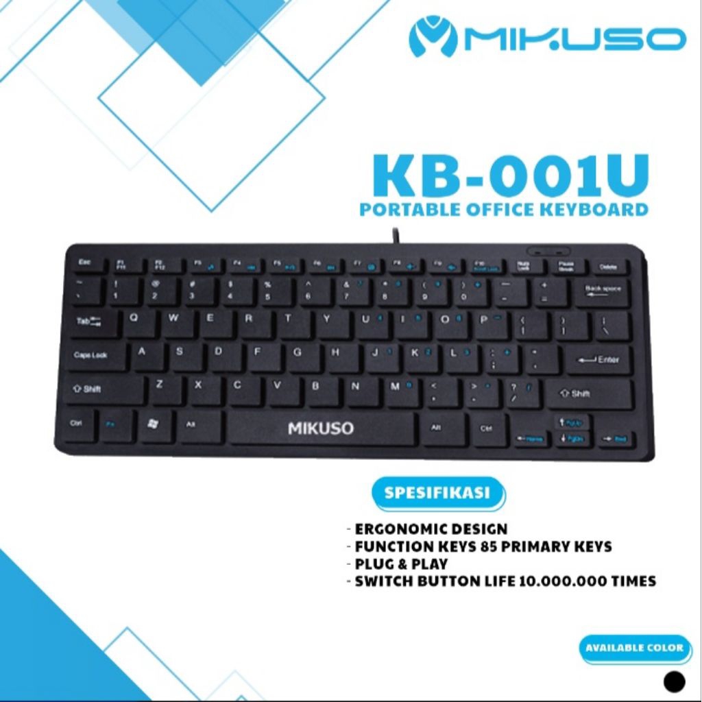 TOMBOL MIKUSO KB-001U Mini Keyboard คีย์บอร์ดไร้สายตัวเลขด้านข้าง 85 ปุ่มหลัก