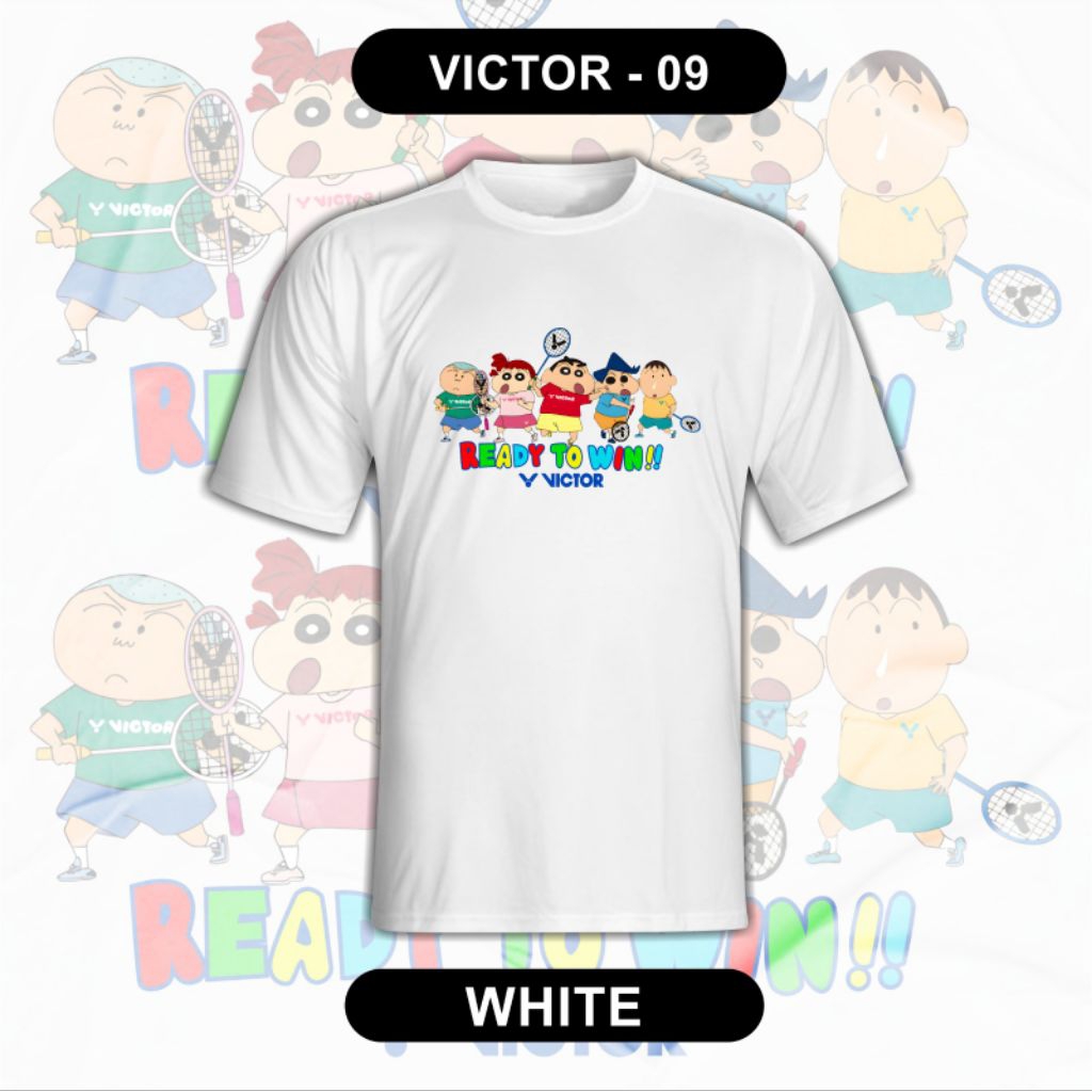 เสื้อแบดมินตัน Sinchan VIC-09 Ready To Win Shinchan เสื้อยืด