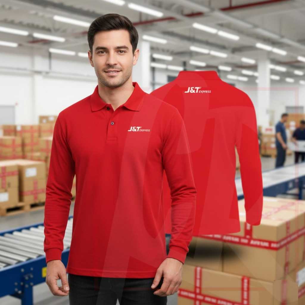 เสื้อเชิ้ตแขนยาวปกเสื้อโปโล JT expres EX JNTE EX express ธรรมดา motif พร้อมสกรีน jn dtf mens top