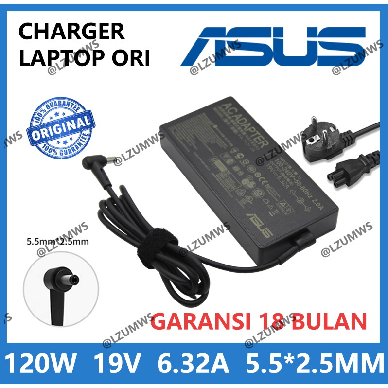 ASUS 120W 19V 6.32A 5.5*2.5 มม.อะแดปเตอร์ชาร์จแท้ PA-1121-28 N750 N500 N53S G50 N55