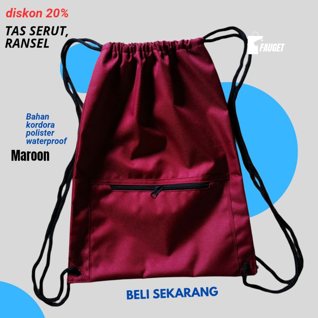 Drawstring Backpack --stringbag school Gym sports putsal sport Gym