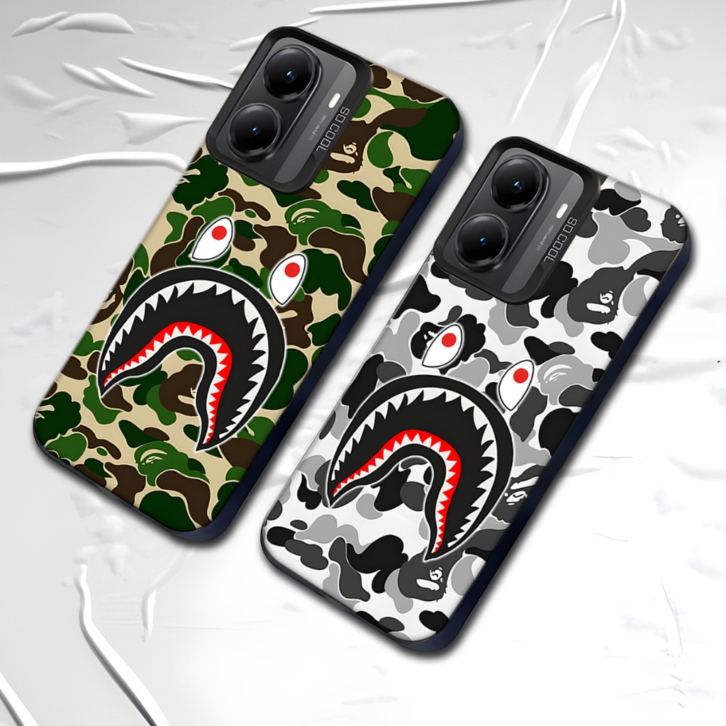 RN80 Bape CamouflageกรณีXiaomi Poco SeriesสําหรับPoco C85 C71 C75 C65 F7 5G F7 ULTRA F7 PRO F5 X7 PR