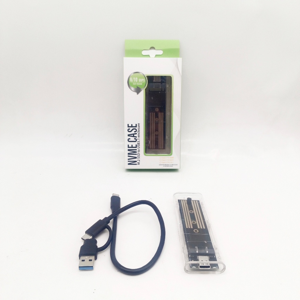 NVME USB 3.1 Type-C Combo เคส SSD โปร่งใส NVME 3.1 SSD เคส NVME 3.1 Type-C Combo SSD กรณี