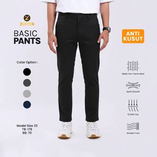 ZUITER - Basic Pants | Celana bahan formal kerja kantor dasar kain pria