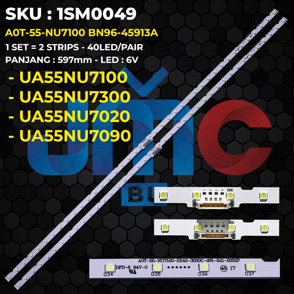 ทีวีแบ็คไลท์ SAMSUNG 55 นิ้ว UA55NU7100 UA55NU7090 55NU7020 UA55NU7300 UA55RU7100 A0T-55-NU7100 BN96