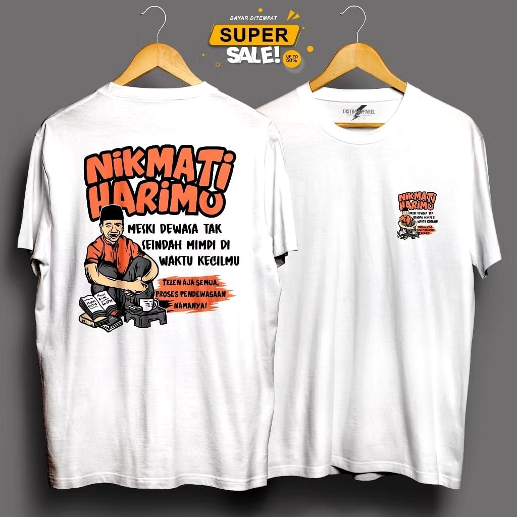 เสื้อยืด DISTRO สําหรับผู้ชายระดับพรีเมียม II ENJOY YOUR DAY